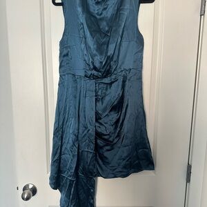 Silk Teal Sleeveless Dress